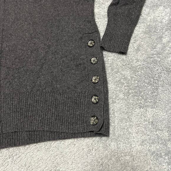 Max Studio 100% 2-Ply Cashmere Sweatee Womens Small Gray Buttons - Picture 2 of 6